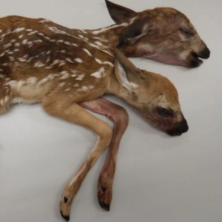 美国发现连体双头幼鹿遗体